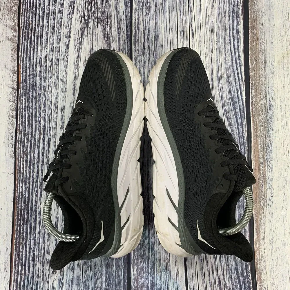 Hoka One One Clifton 7 Black White Sneakers 1110508 Men’s 8.5